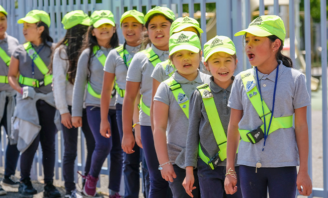 Line of safety patrollers